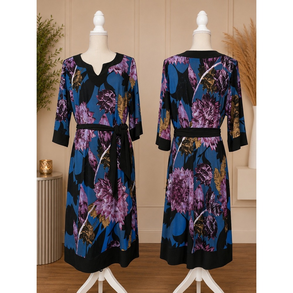 IGIGI Floral Midi Dress Size 12 Plus Size Career‎ Wedding Guest